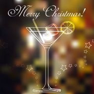Merry christmas coctail on a background