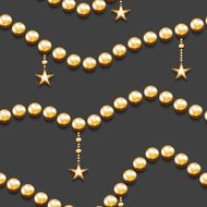 Seamless pattern with golden beads and stars