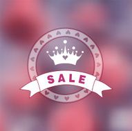 Pink blurry photo as a background with princess logo