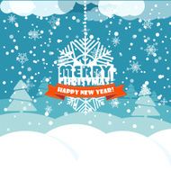 Christmas greeting card with white christmas bauble and snowflake background N3