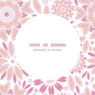 Vector pink abstract flowers frame seamless pattern background