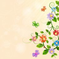 Floral illustration with colorful flowers N2