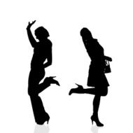 Vector silhouette of a woman N699