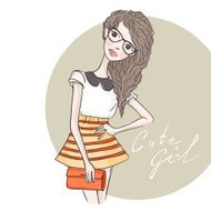 Cute Hipster Fashion Girl N6