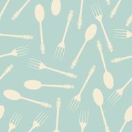Spoon and fork seamless pattern N2
