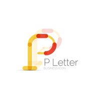 Minimal P font or letter icon design N10