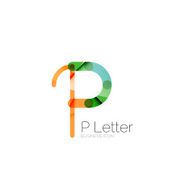 Minimal P font or letter design