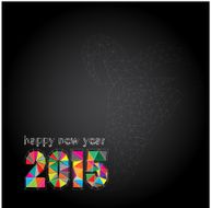 Happy New Year 2015 made in polygonal N2
