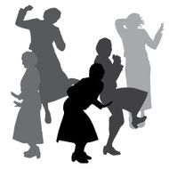 Vector silhouette of dance N24