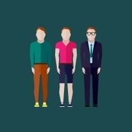 men fashion style illustration in flat style N5