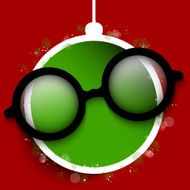 Merry Christmas Red Ball with Glasses N2