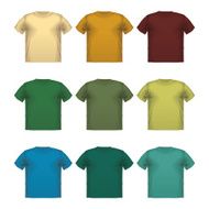Set of colorful male t-shirts Vector wear printing isolated
