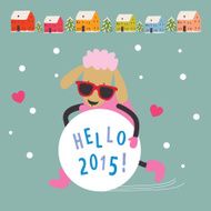 New year card with sheep N2