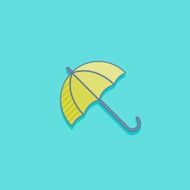 simple vector illustration with an umbrella icon flat design
