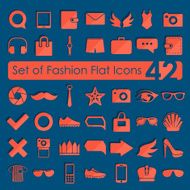 Set of fashion flat icons N106