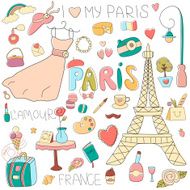 I love my Paris Vintage vector illustration set