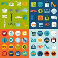 Set of fashion flat icons N107