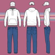 Hoodie cap and jeans set