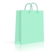Blank Paper Shopping Bag With Rope Handles Mint Vector