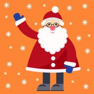 funny cartoon winter holidays greeting card with Santa Claus N2
