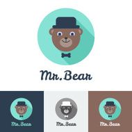 Vector flat modern minimalistic toy bear logo N2