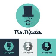 Vector modern flat hipster face logo set for clothes shop