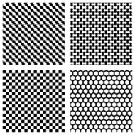 Set of black geometric patterns