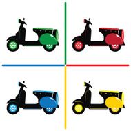 Motorcycle Scooter Retro Vector and Icon