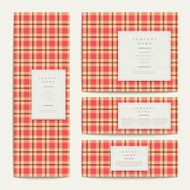 plaid design banners set in red