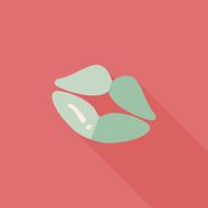Valentine's Day lip flat icon with long shadow eps10 N15