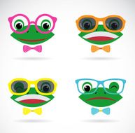 Vector image of a frog wear glasses on white background