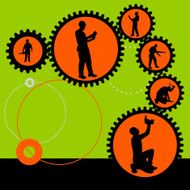 Vector silhouette of a man N154