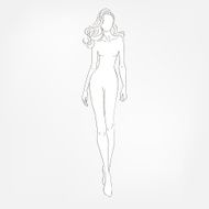 Fashion black-and-white vector illustration Sketch