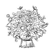 Floral bouquet sketch for your design N5