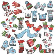 Colored Sketchy Baby knitted clothing accessories set