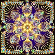 background with ornaments and precious stones