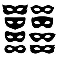 set of isolated carnival masks N2