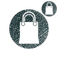 Shopping bag vector simple single color icon isolated on white N7