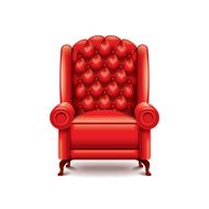 Red armchair isolated on white vector