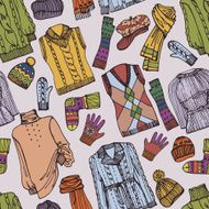 Fashion Sketchy Females knitted clothing seamless pattern
