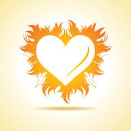 Abstract valentine day card with fire heart background