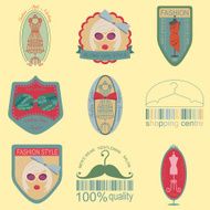 Set of vintage fashion and clothes style logos N4