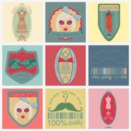 Set of vintage fashion and clothes style logos N5