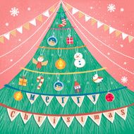 lovely hand drawn Christmas greeting card