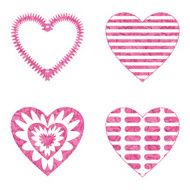 Valentine heart with patterns set