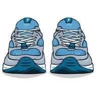 Vector Cartoon Single Blue Running Shoes