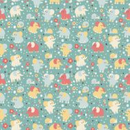 Elephant and snailseamless pattern