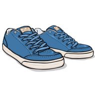 Vector Cartoon Blue Skaters Shoes