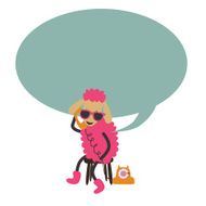 Cute sheep with phone
