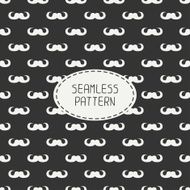 Vector seamless retro pattern with curly vintage hipster gentleman mustache
